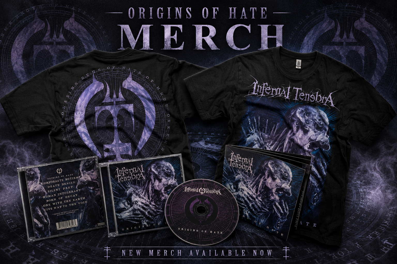 Infernal Tenebra Origins of Hate merch